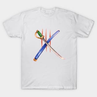 One Piece Shanks Sword Watercolour Design T-Shirt